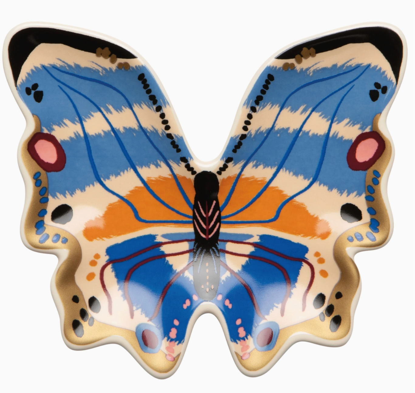 Blue Butterfly Ceramic Trinket Tray