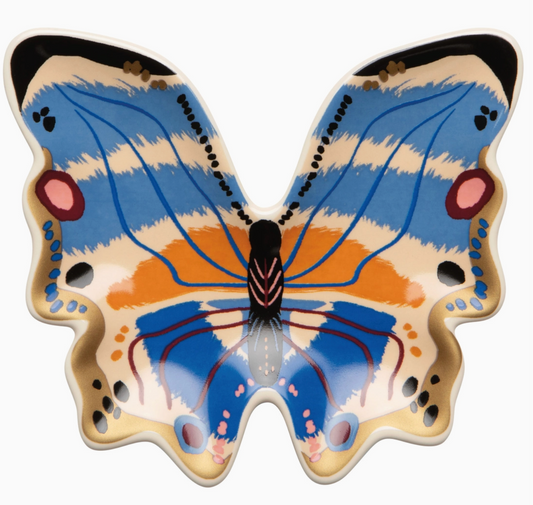 Blue Butterfly Ceramic Trinket Tray