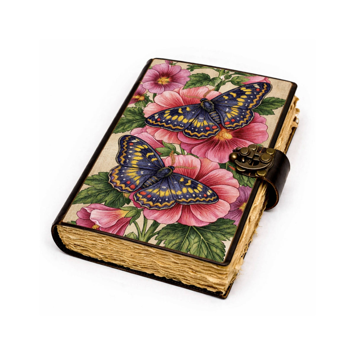 Butterfly Vintage Leather Journal Grimoire Diary