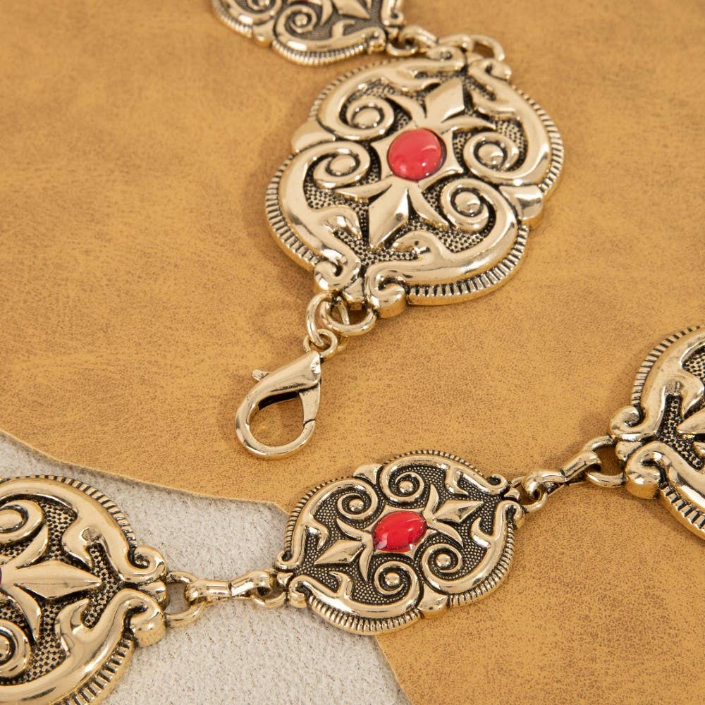 Ornate Western Concho Chain Belt