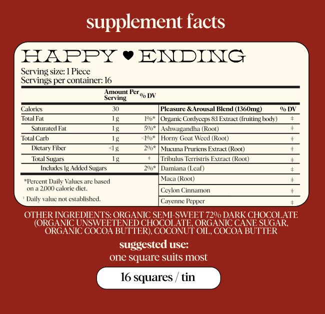Happy Ending - Mushroom Chocolate Bar Supplement for Wellness