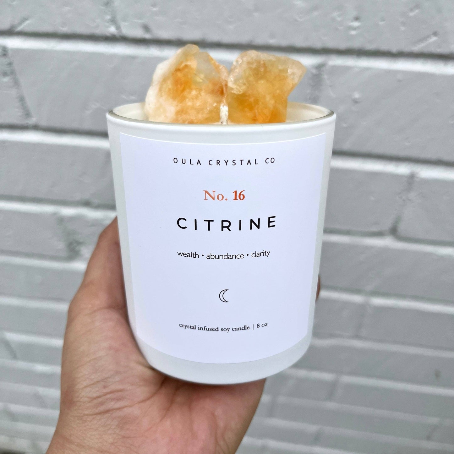 Citrine Crystal Infused Candle