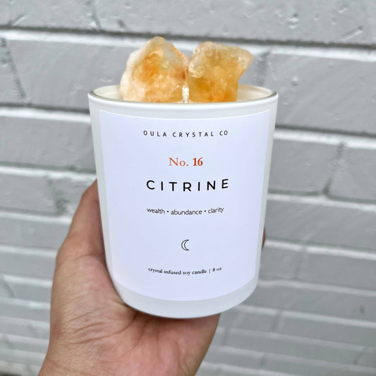 Citrine Crystal Infused Candle