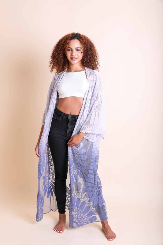 Ombre Lace Kimono Cardigan