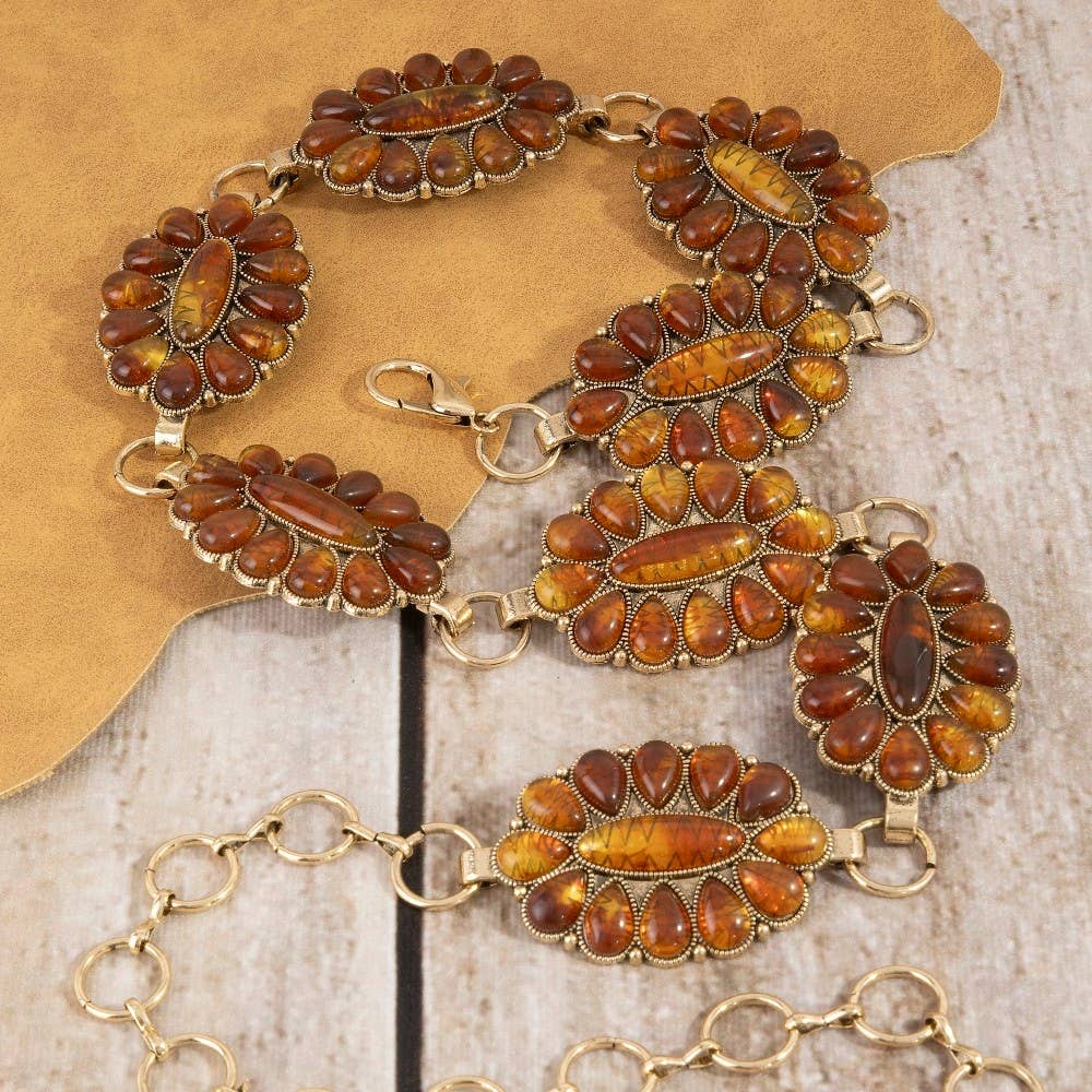 Western Assorted Color Concho Chain Belt