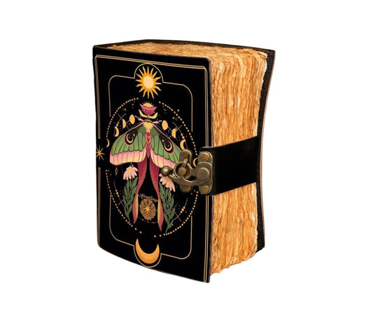Handmade Leather Journal - Luna Moth
