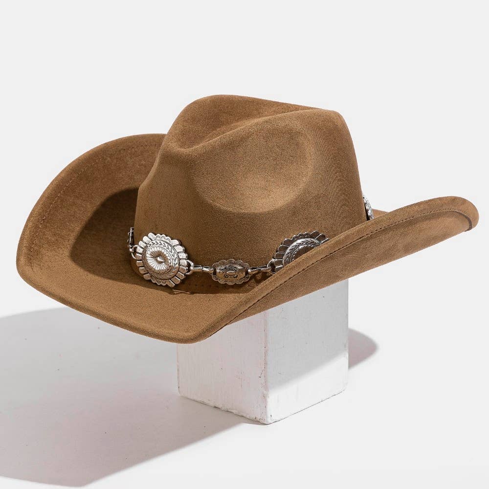Western Concho Cowboy Hat - Gray Black