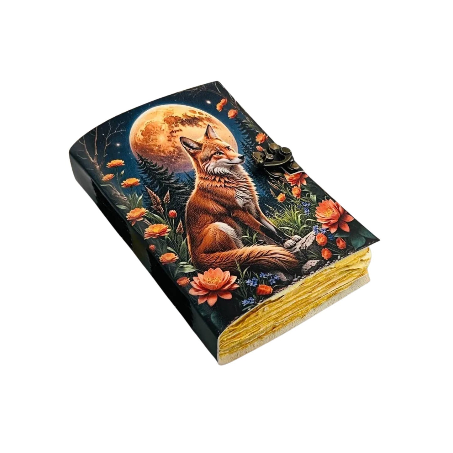 Handmade Leather Journal - Fox Moon
