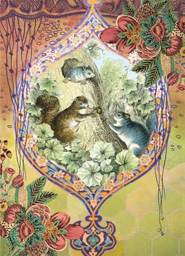 Giving Squirrels Greeting Post Card