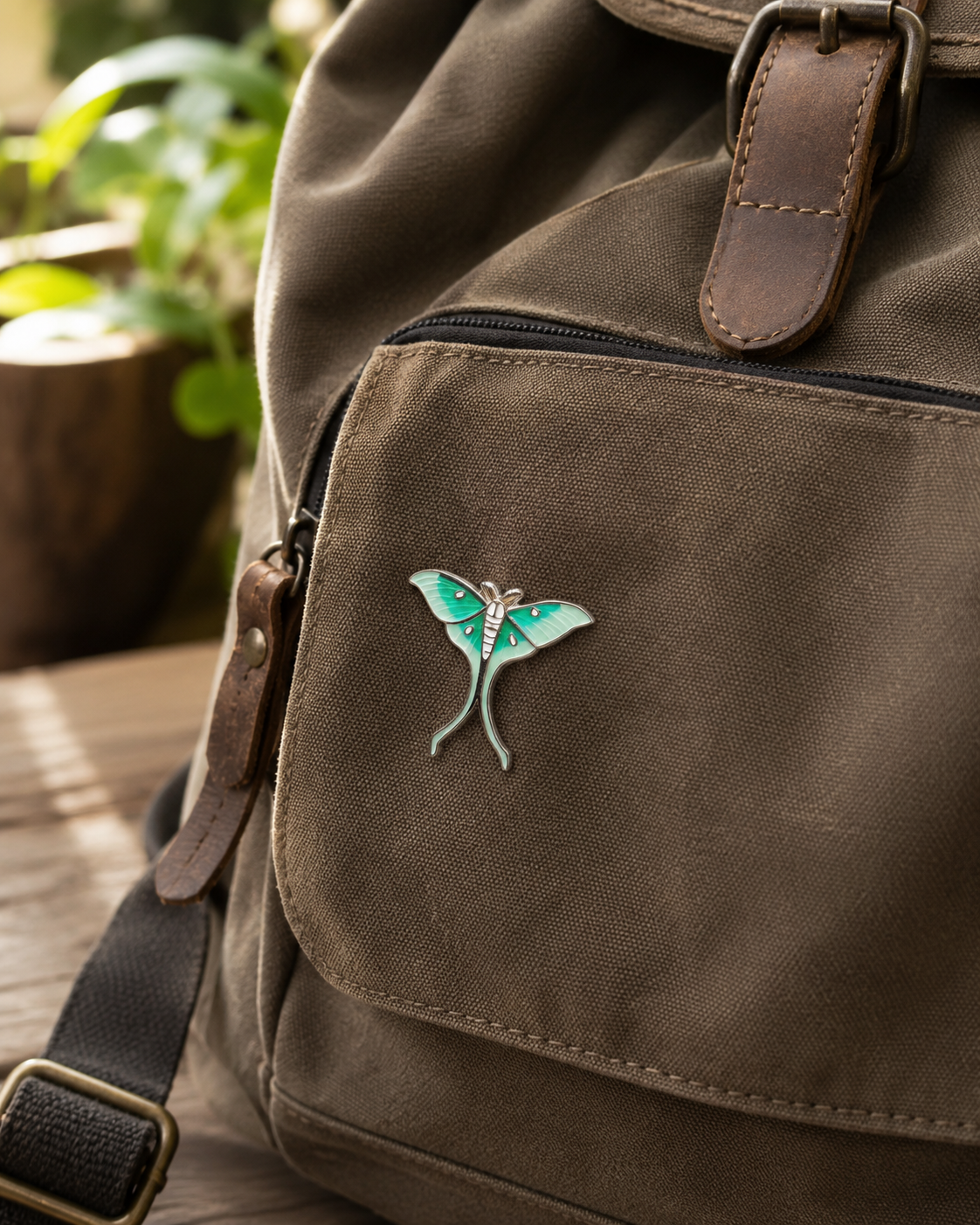 Luna Moth Pin Badge - Tiny Curios