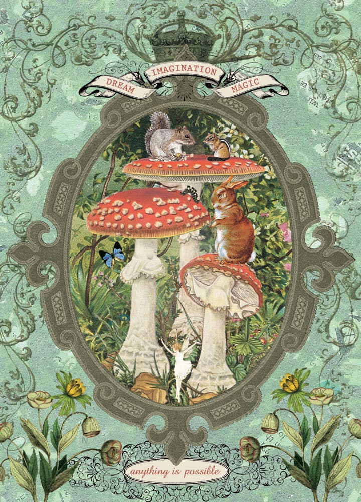 Mushroom Dream Imagine Anything Is Possible Greeting Post Card