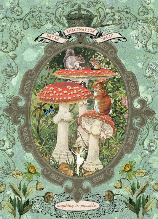 Mushroom Dream Imagine Anything Is Possible Greeting Post Card