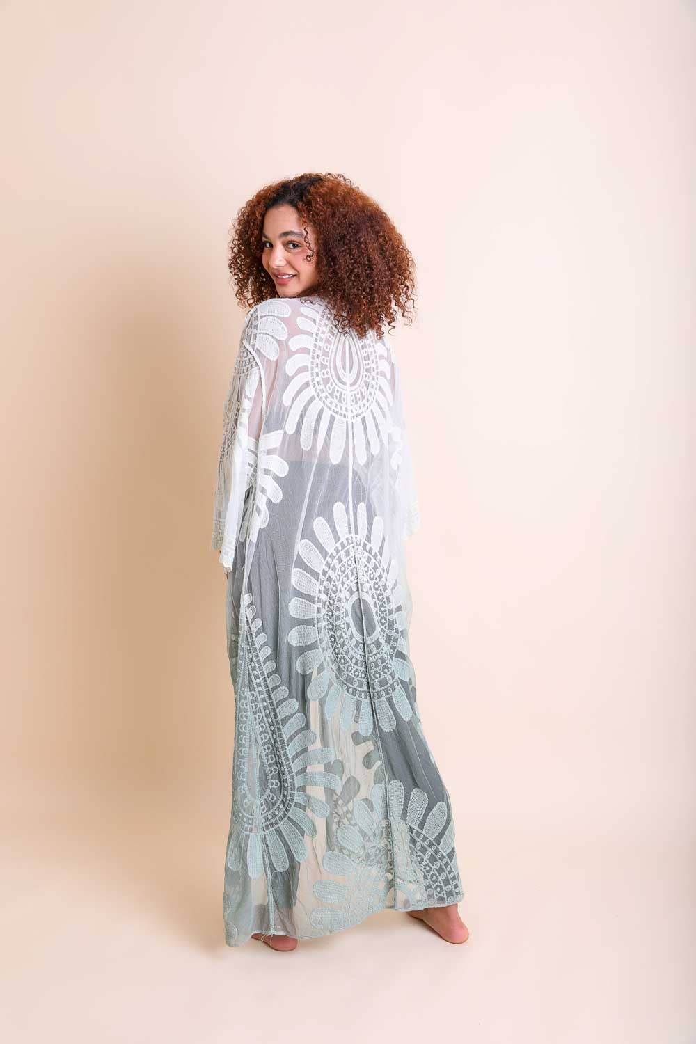 Ombre Lace Kimono Cardigan