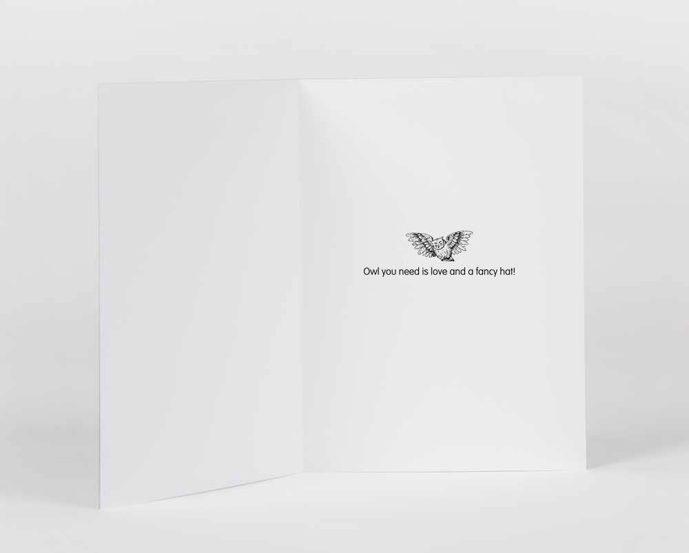Owl Fancy Hat Greeting Post Card