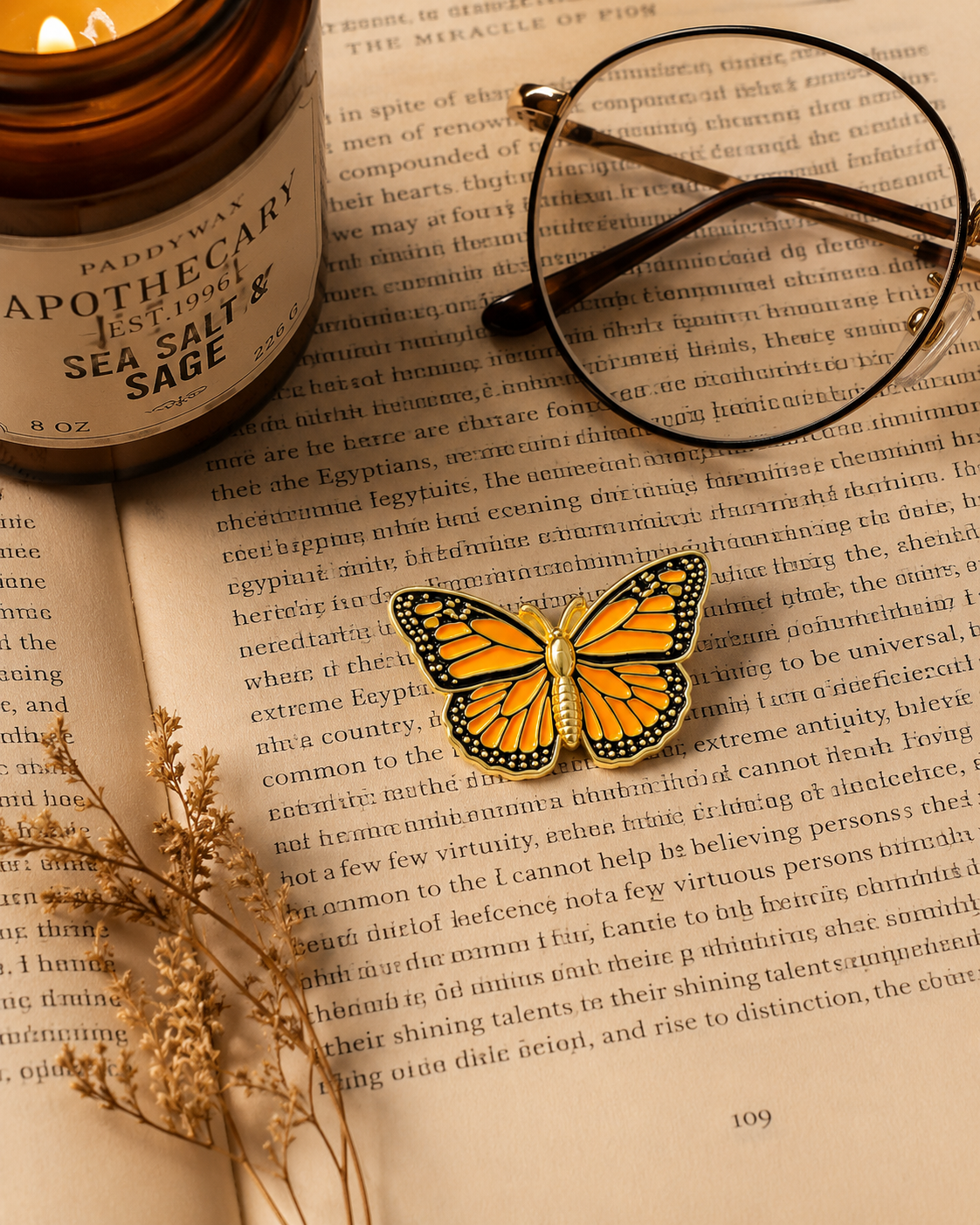 Monarch Butterfly Pin Badge - Tiny Curios