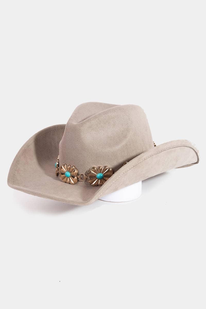 Turquoise Stud Chain Cowboy Hat