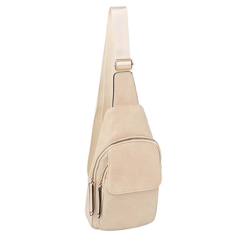 Vegan Leather Fashion Flap Sling Bag