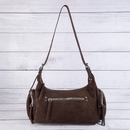 Double Zipper Pocket Rectangle Shoulder Bag