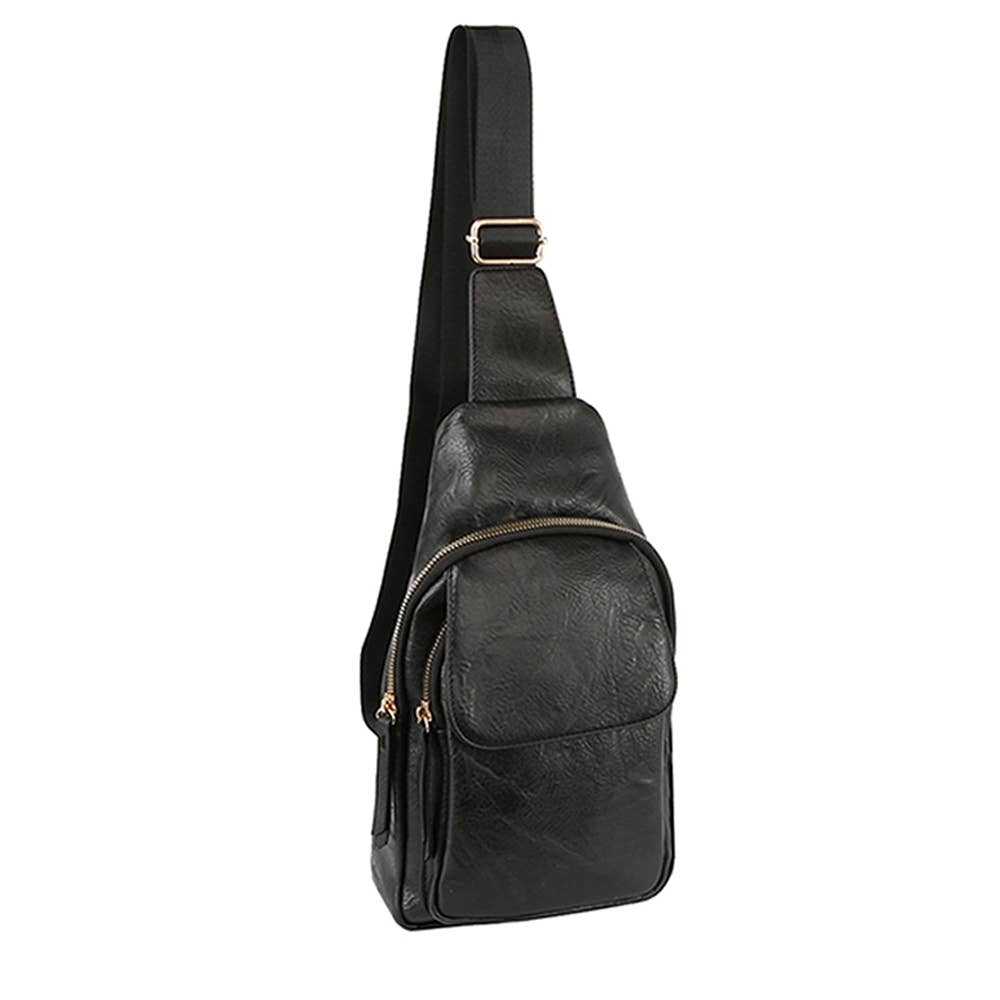 Vegan Leather Fashion Flap Sling Bag