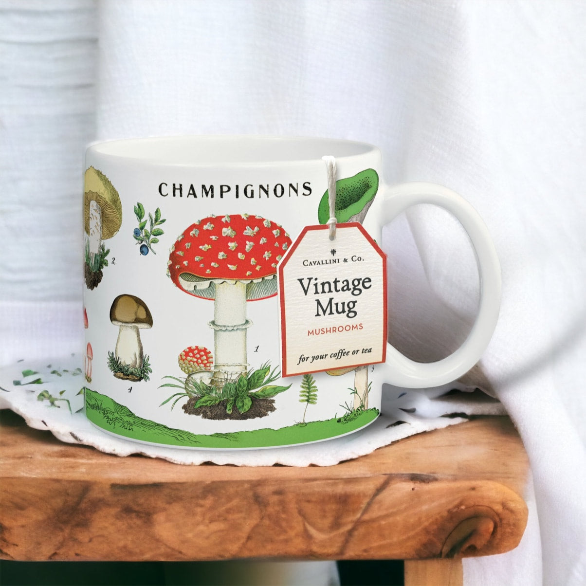 Cavallini Vintage Inspired Ceramic Mug Cup