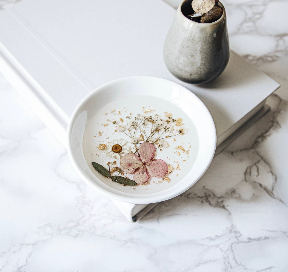 Pressed Flower & Botanical Ceramic Trinket Dish