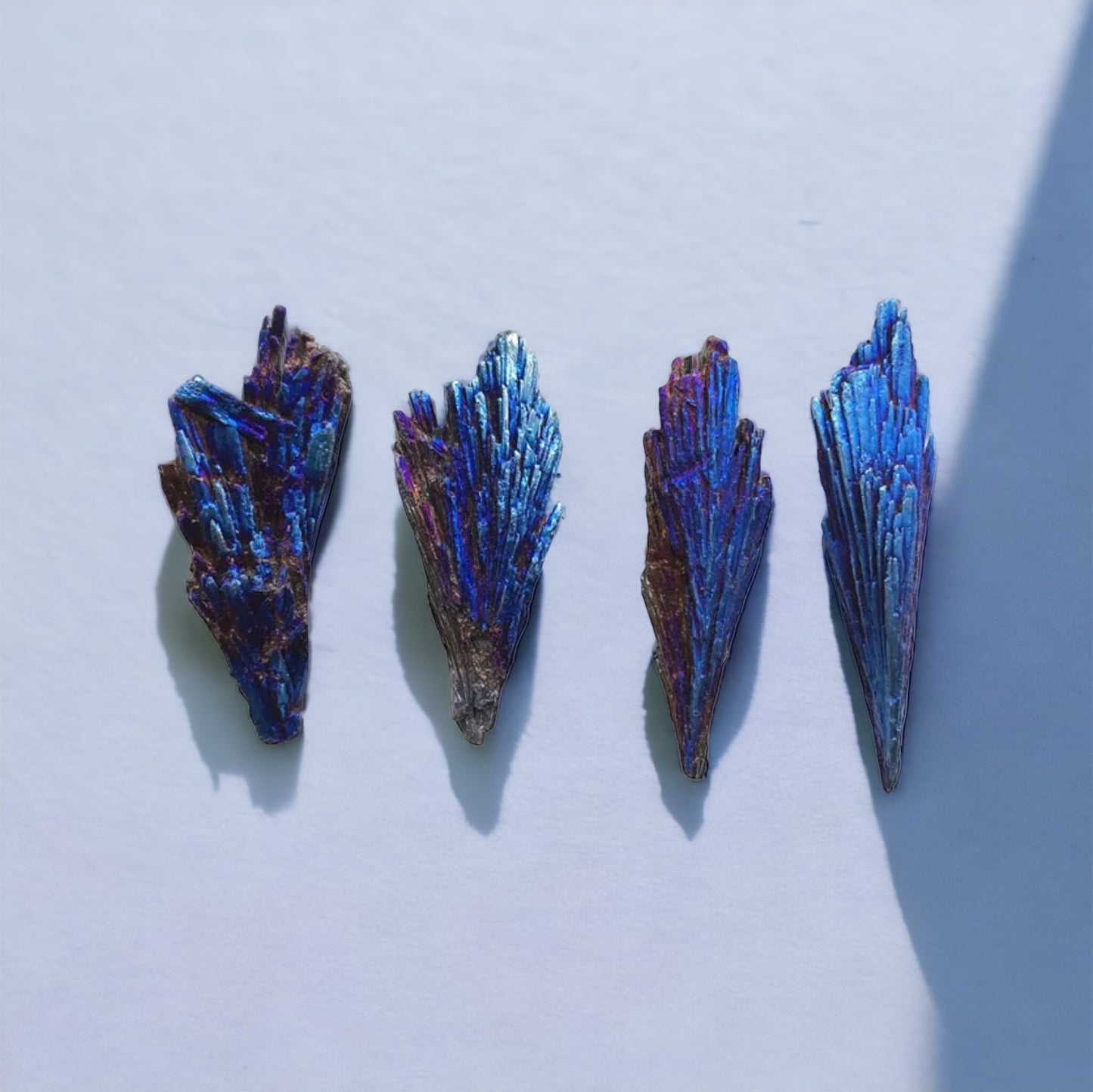 Aura Peacock Kyanite Feather Crystal Tumble