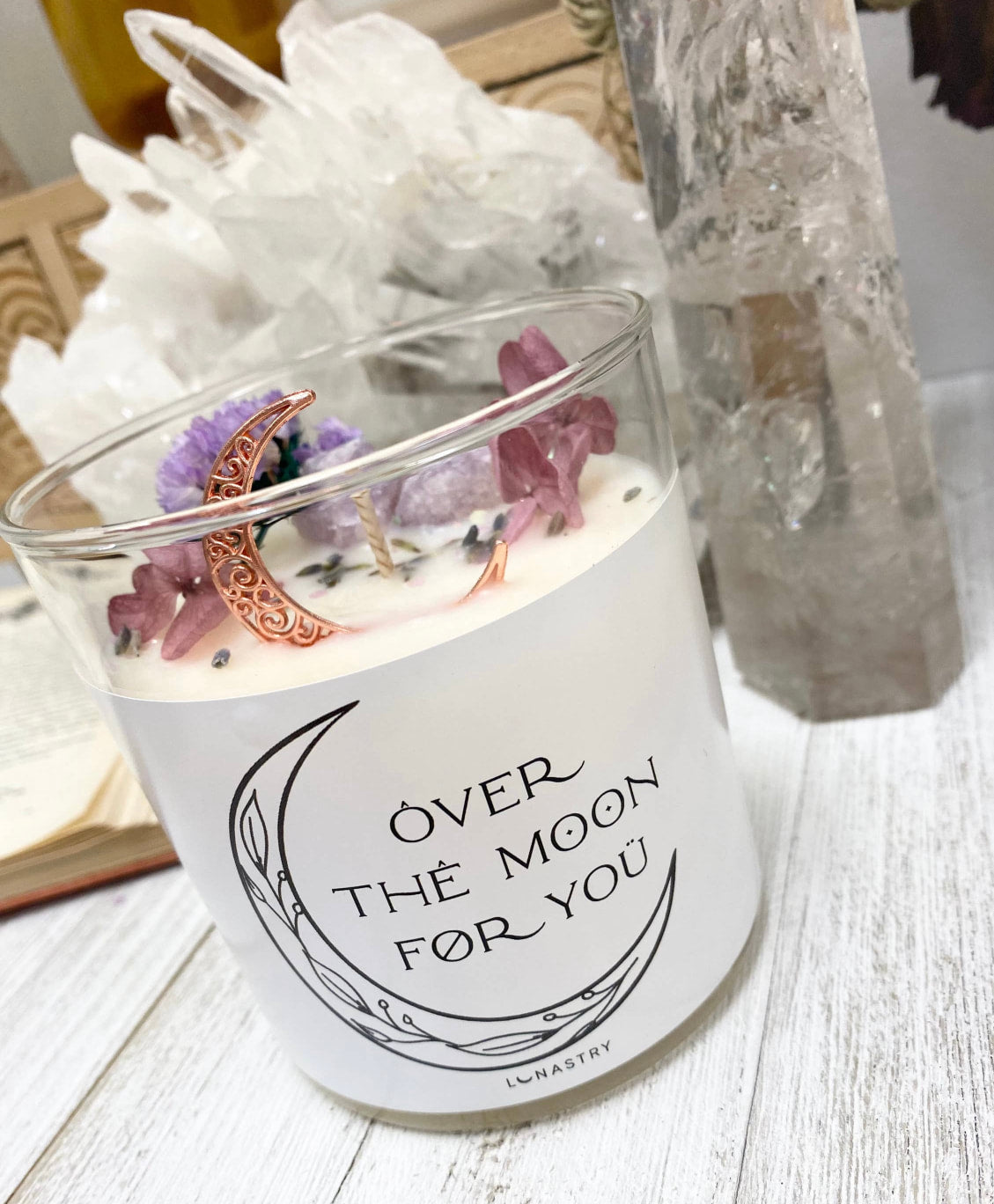 Lunastry Over The Moon Crystal Candle