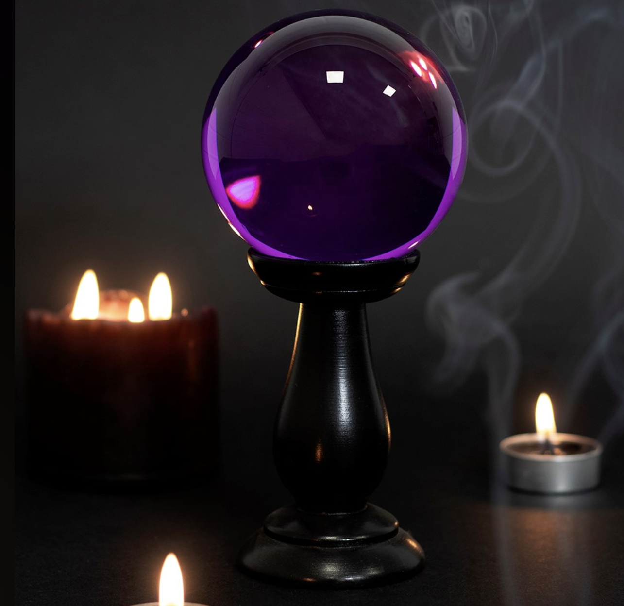 Small Purple Crystal Ball On Stand