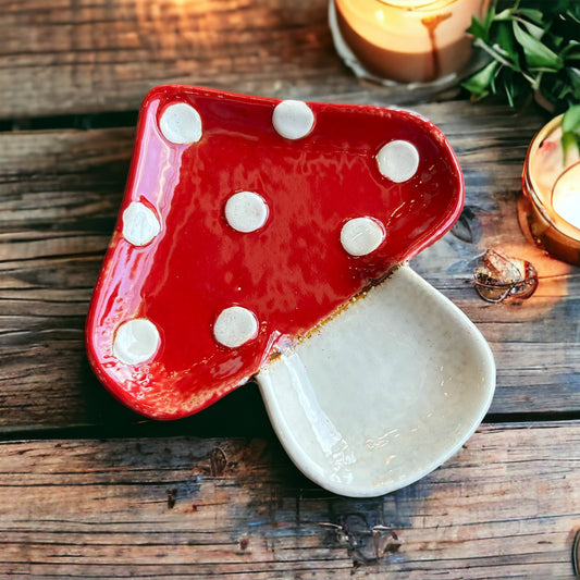 Red Mushroom Tray Dish Plate