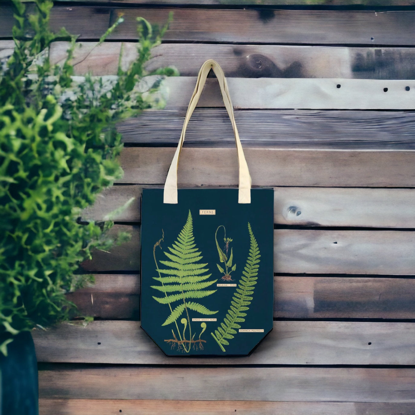 Cavallini Canvas Fern Tote Bag