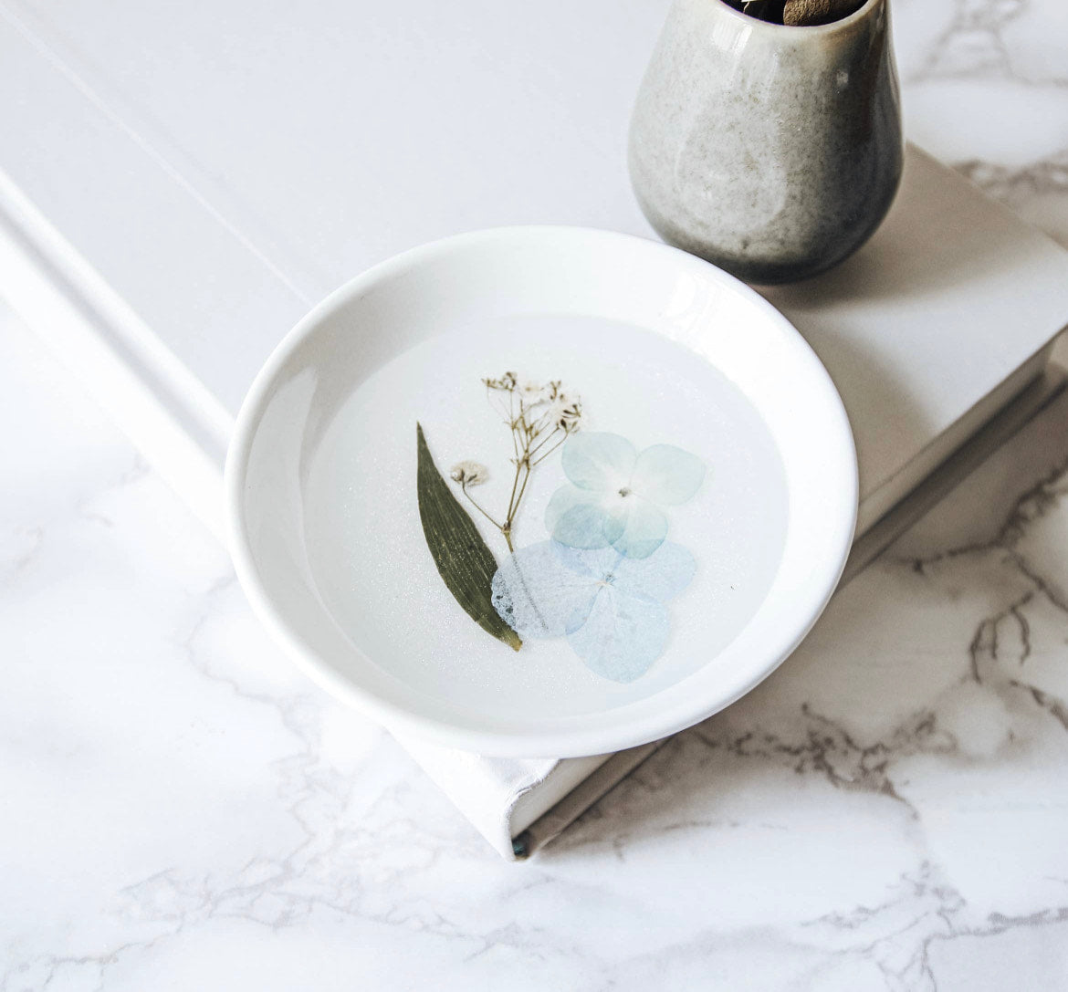 Pressed Flower & Botanical Ceramic Trinket Dish